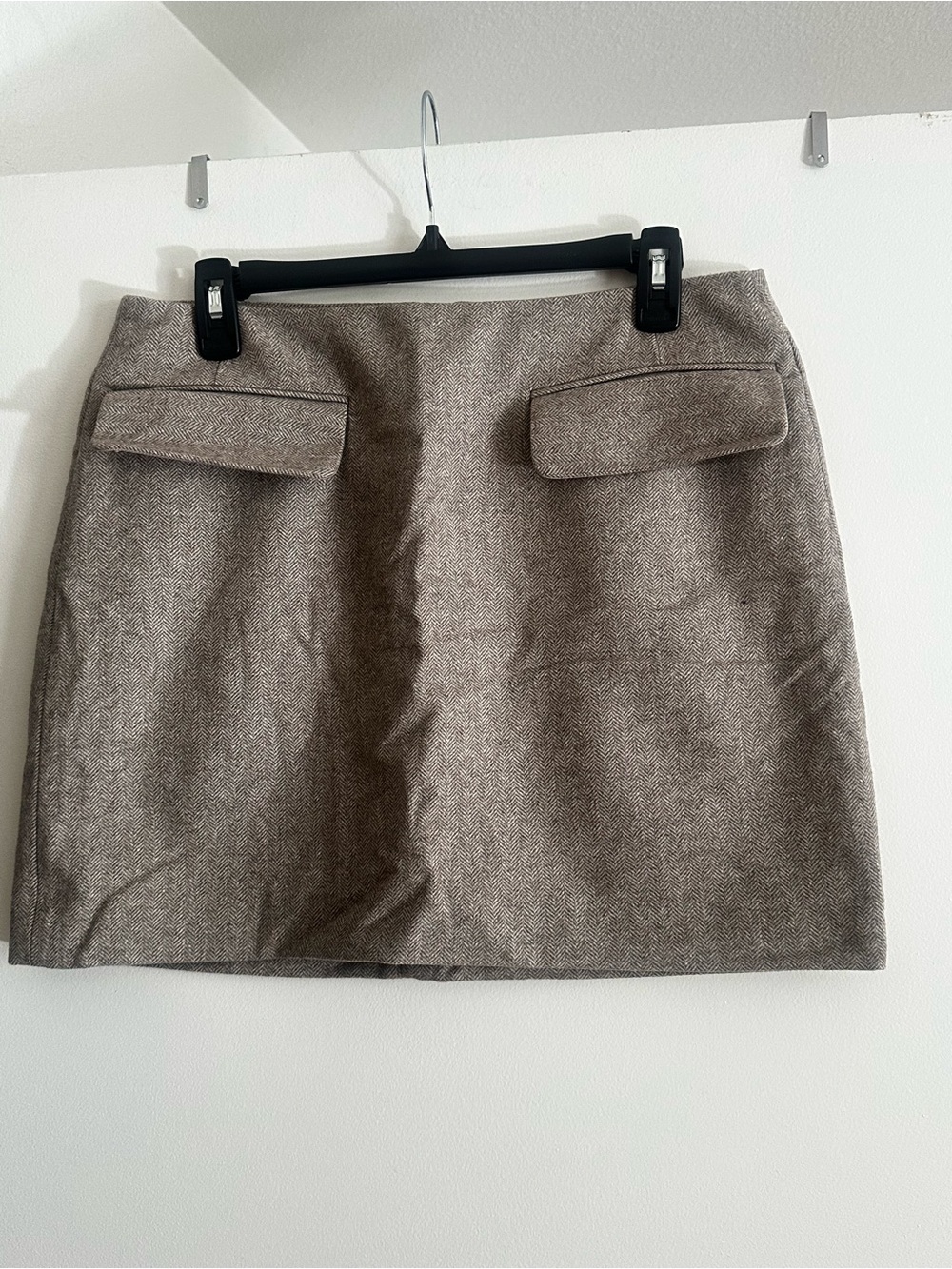 Banana Republic Taupe Mini Skirt with Front Flap Pockets